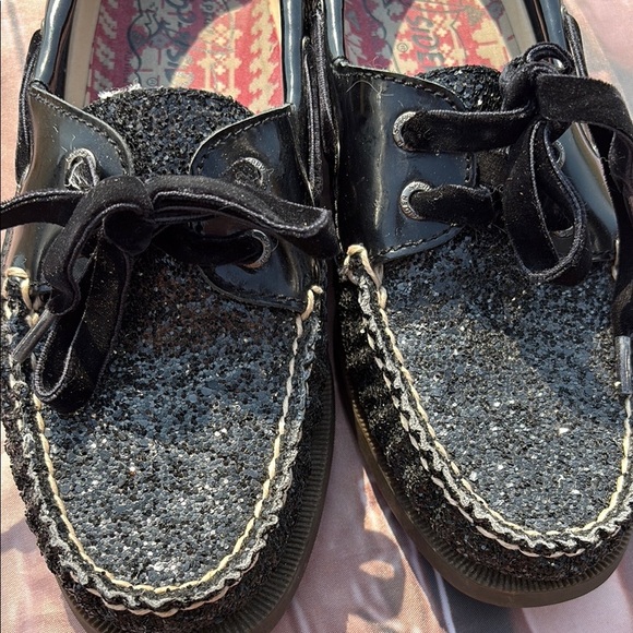 Stylish Black Glitter S Perry Top-Sider Women's Loafers - Picture 4 of 7